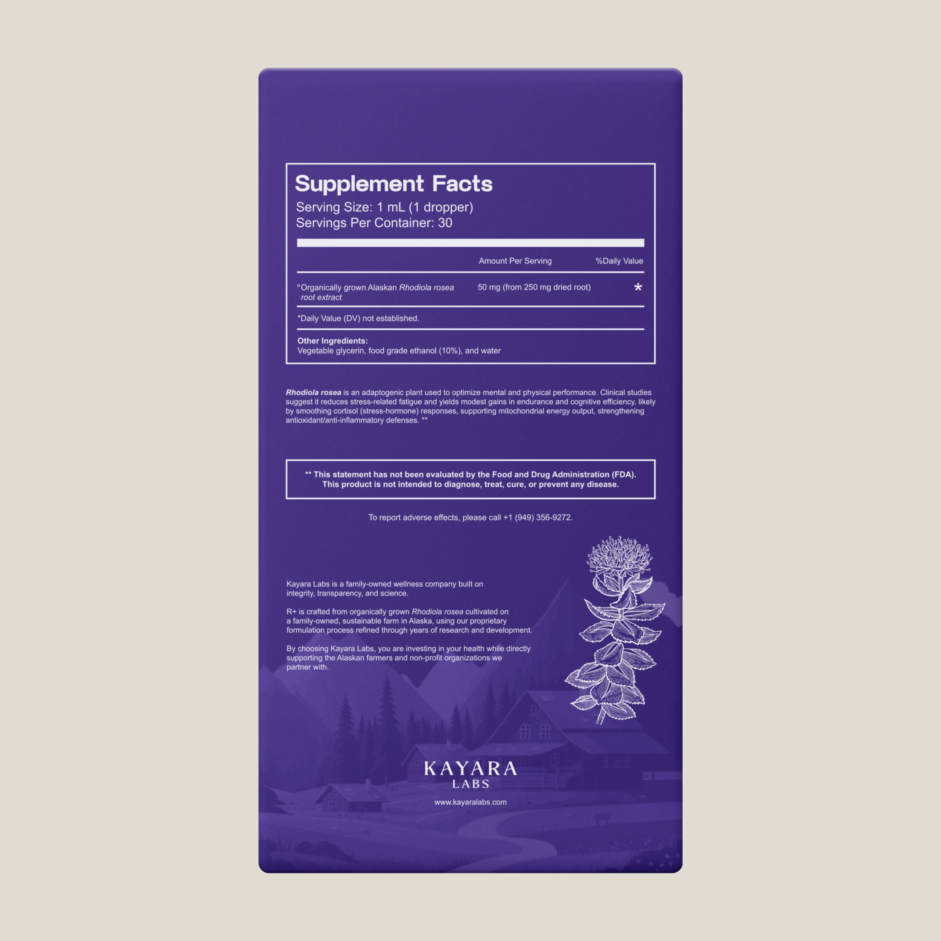 R+ Rhodiola rosea Tincture (PRE-ORDER)